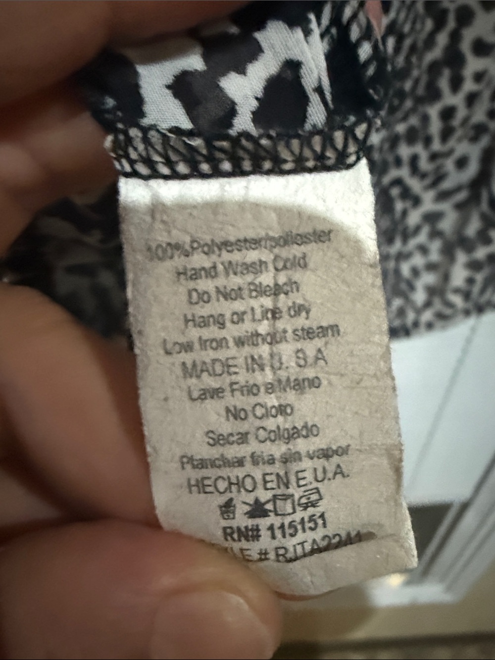 Romeo & Juliet Couture Black and White Animal Print Sheer Blouse - Picture 3 of 4